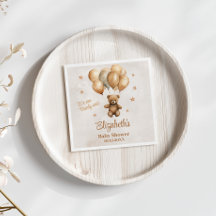 Boho Teddybeer met ballonnen Baby shower