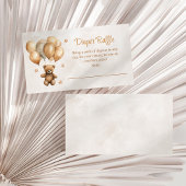 Boho Teddybeer met ballonnen Luier Raffle Informatiekaartje