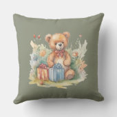 Boho Teddybeer Pasgeboren Baby Persoonlijk Kussen (Achterkant)