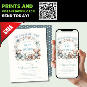 Boho Teddybeer Picknick Baby Shower Thema Jongens Kaart