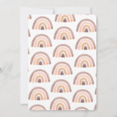 Boho Teddybeer regenboog meisje roze Baby shower Kaart (Achterkant)