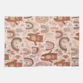 Boho Teddybeer Regenboog Nursery Patroon Theedoek (Horizontaal)