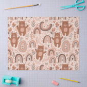 Boho Teddybeer Regenboog Nursery Patroon Tissuepapier (Craft)