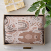 Boho Teddybeer Regenboog Nursery Patroon Tissuepapier (Geschenk)