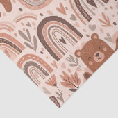 Boho Teddybeer Regenboog Nursery Patroon Tissuepapier (Detail)