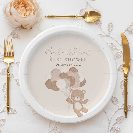 Boho teddybeer wacht bijna ballon papieren bordje