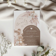 Boho Teddybeer wacht bijna op Baby shower Brown