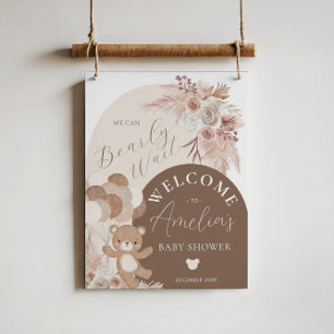 Boho Teddybeer wacht nauwelijks op Baby shower Wel Poster