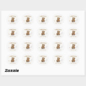 Boho Teddybeer We Can Bearly Wait Baby Ronde Sticker (Vel)