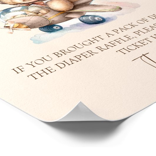 Boho Teddybeer We kunnen bijna wachten luierloteri Poster (Hoek)