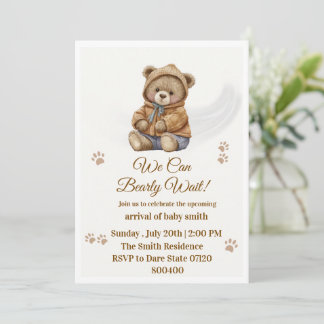 Boho Teddybeer "We kunnen nauwelijks wachten" Baby Kaart