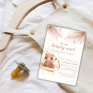 Boho Teddycursus Gitaar Baby Shower Kaart