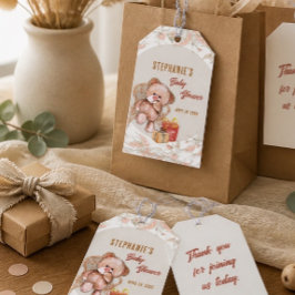 Boho Teddydbeer Baby Shower Cadeau / Favor Tags Cadeaulabel