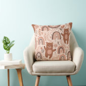 Boho Teddydbeer Regenboog Bruin Beige Blos Kussen (Stoel)