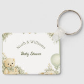 Boho Teddydier Baby Shower Sleutelhanger Favor Tag (Voorkant)