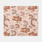 Boho Teddyshirt Regenboog Bruin Beige Blos Fleece Deken (Voorkant (Horizontaal))