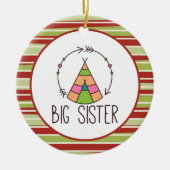 Boho Teepe Big Sister Cute Kerstmis Keramisch Ornament (Voorkant)