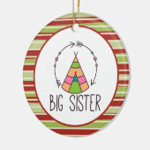 Boho Teepe Big Sister Cute Kerstmis Keramisch Ornament (Links)