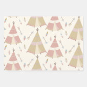 Boho Teepee Arrows Pastel Baby shower Inpakpapier Vel (Voorkant)