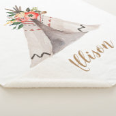 Boho Teepee Baby Meisje Monogram Sherpa Deken (3/4)