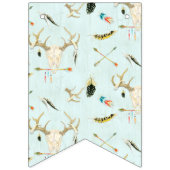 BOHO Teepee Baby shower Tribal Arrow Feather Blue Vlaggetjes (Eerste vlag)