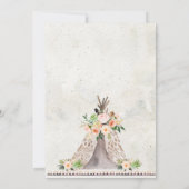 Boho TeePee baby shower uitnodiging (Achterkant)