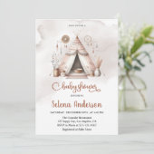 Boho Teepee Baby shower Uitnodiging (Staand voorkant)