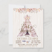 Boho TeePee Baby Shower Uitnodigingen (Voorkant)