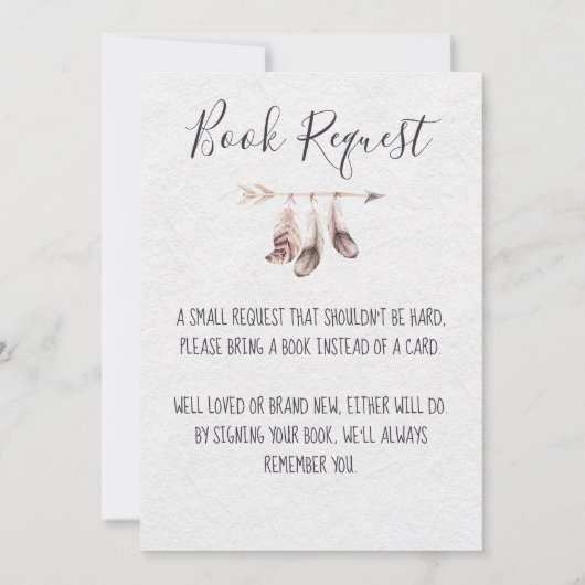 Boho Teepee Baby shower Waterverf Pijlen Uitnodige Kaart (Achterkant)