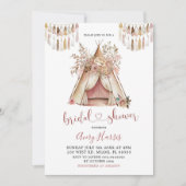 Boho Teepee Bridal Shower Invitation Kaart (Voorkant)