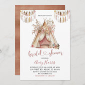 Boho Teepee Bridal Shower Invitation Kaart (Voorkant / Achterkant)