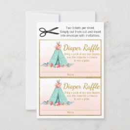 Boho TeePee Diaper Raffle Tickets