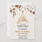 Boho teepee douche verjaardag kaart (Voorkant)