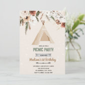 Boho teepee douche verjaardag kaart (Staand voorkant)