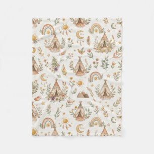 Boho Teepee en Woodland Regenboog Neutrale Baby Fleece Deken