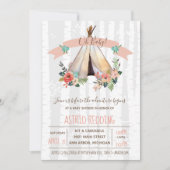 Boho Teepee Gender Neutral Rustisch Baby shower Kaart (Voorkant)