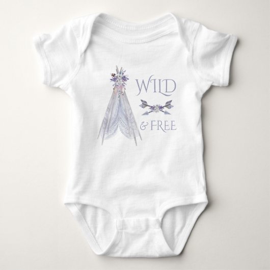 Boho Teepee Girls Tribal Baby Shirt (Voorkant)
