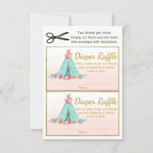 Boho TeePee Luier Raffle Tickets