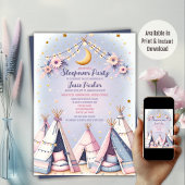 Boho teepee meisje sleepover sluimer party kaart