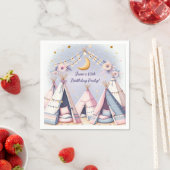 Boho teepee meisje sleepover sluimer party servet (Insitu)