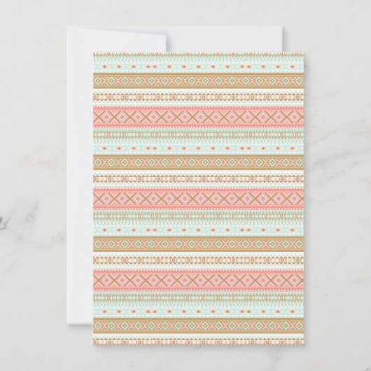 Boho TeePee Rustic Girl Baby Shower Uitnodigingen (Achterkant)