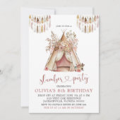 Boho Teepee Slumber Party Invitation Kaart (Voorkant)