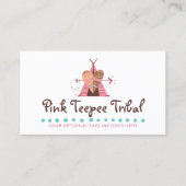 Boho Teepee Tribal Native Heart & Arrow Boutique Visitekaartje (Voorkant)