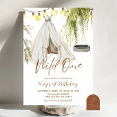 Boho Teepee Wild One Boy Eerste Verjaardag Kaart
