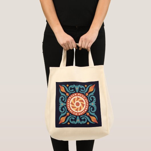 Boho Tegel Canvas tas (Voorkant (product))