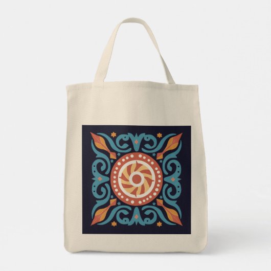 Boho Tegel Canvas tas (Achterkant)