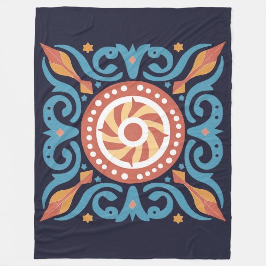 Boho Tegel Fleece Blanket (Voorkant)