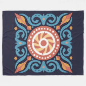 Boho Tegel Fleece Blanket Deken (Voorkant (Horizontaal))