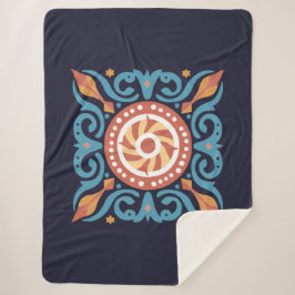 Boho Tegel Sherpa Blanket Deken