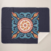 Boho Tegel Sherpa Blanket Sherpa Deken (Voorkant (horizontaal))